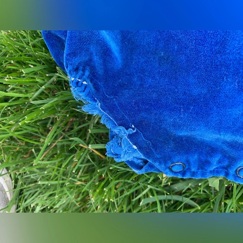Vintage Toddle Tyke 2 Piece Blue Velvet Baby Outfit 6 Months Nostalgia Infant